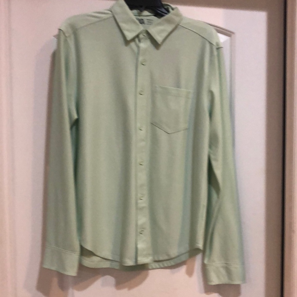 VRST Mens Long Sleeve Button Down Mint Shirt Size Small